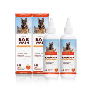 Nutramount Ear Wash for Dogs, Cats & Livestock – 150 ml, Twin Pack